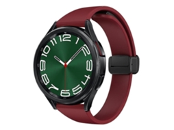 Pulseira De Silicone Fina Com Fivela Magnética Preta Para Samsung Galaxy Watch 6 / 6 Classic
