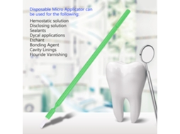 100 unidades de microescovas descartáveis para uso odontológico com hastes flexíveis (verde)