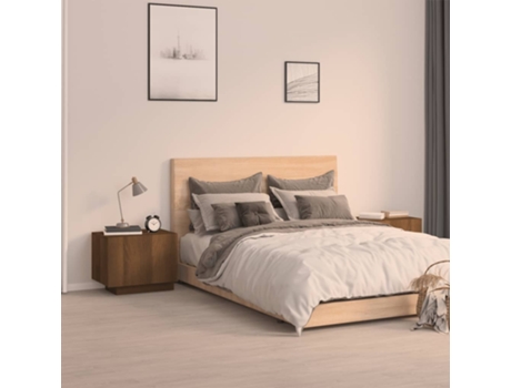 MAISON EXCLUSIVE Mesa Cabeceira 100X35X40 cm Derivados Madeira Carvalho Castanho