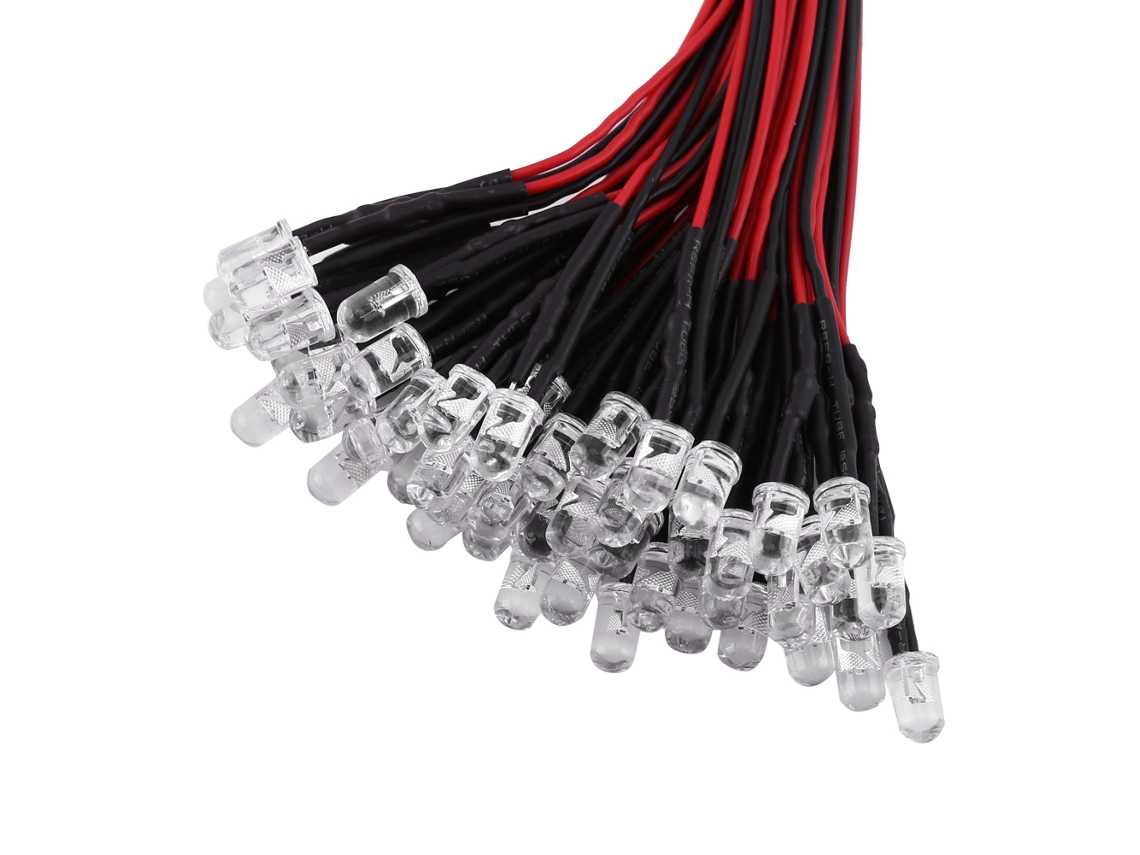 50 Diodos Led Piscantes 12v Pre-fiosos 5mm, Luz Branca Clara (5)