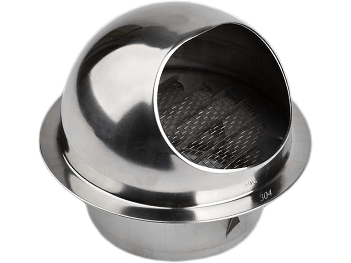 Grade De Ventilação Redonda De 4 Polegadas Em Aço Inoxidável 304 Para Parede (100mm)