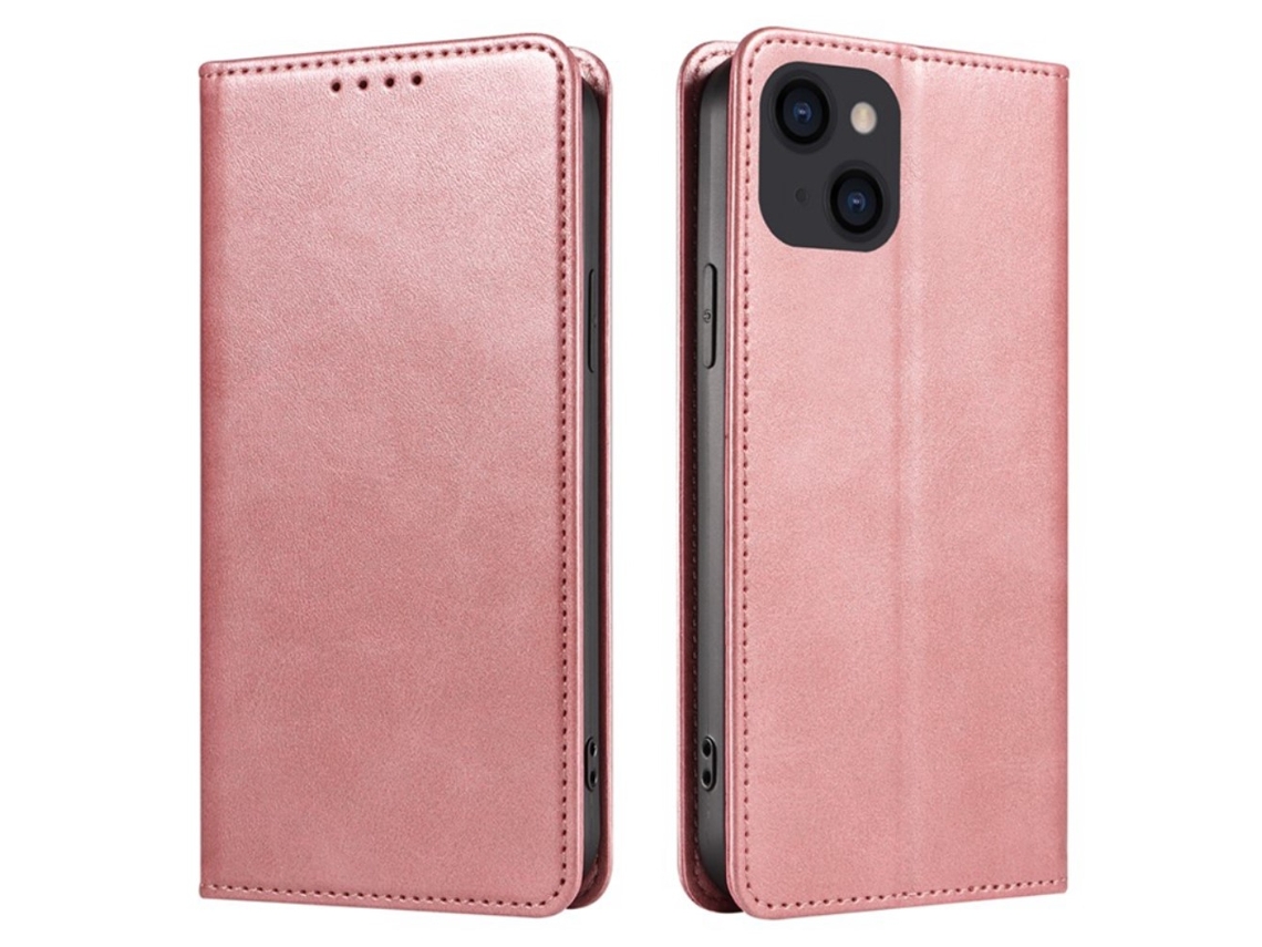 Capa Textura Gémeo Para Iphone 15 Pro Pele Sintética Rosa
