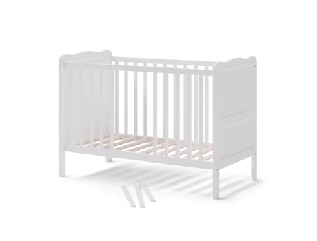 VitaliSpa Cama com barras Cama de bebê Cama infantil Tobi branca Cama conversível