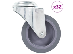 Vidaxl 32 Pcs Rodas Giratórias Com Orifício Para Parafuso 75 Mm