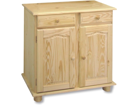 Aparador com 2 Portas e 2 Gavetas Pinho Maciço MOBLIT Série Canet Medidas: 86X88X42 Cm Alturaxlarguraxprofundidade Sem Verniz