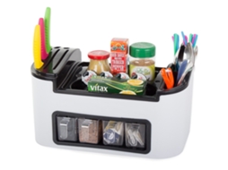 Organizador de Cozinha com 4 Gavetas, para Fornos e Facas, Plástico, para Bancada ou Parede.