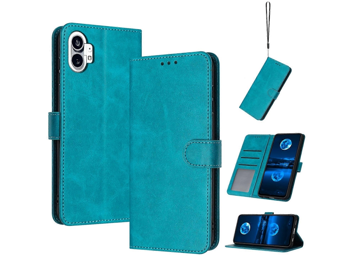 Capa Flip Em Couro De Bezerro Texturizado Para Nothing Phone 2