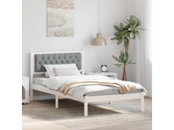 Vidaxl Estrutura Da Cama Com Cabeceira Cinzento-claro 100 X 200 Cm