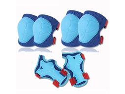 Conjunto de 6 Joelheiras e cotoveleiras, azul e vermelho AQUAFORGE