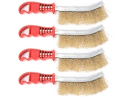 Conjunto De Escovas De Limpeza 4 Unidades - Robusto E Durável - Escova De Arame - Remover Sujeira/pintura/rust - Punho Confortável - Dimensões 23,5 X