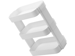 Organizador De Mesa Multifuncional Para Cosméticos Em Abs Branco Com 3 Camadas, Ideal Para O Quarto