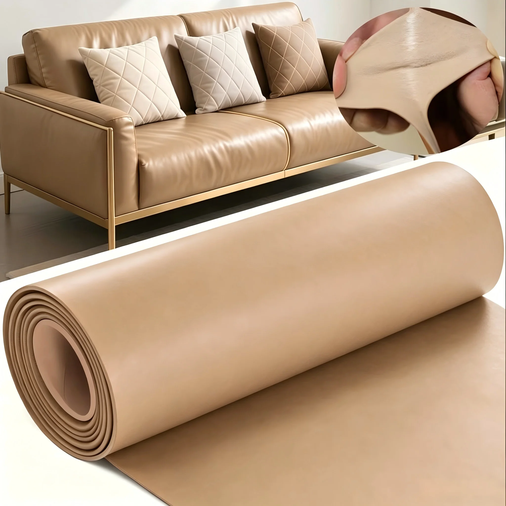 Kit De Fita Adesiva Para Reparo De Couro Pu (cor Café, 40 X 148 Cm), Adequado Para Móveis, Sofás, Assentos De Carro E Cadeiras De Escritório.
