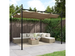 Vidaxl Pérgola Com Toldo Retrátil 295x292x230 Cm Cor Cinza-acastanhado