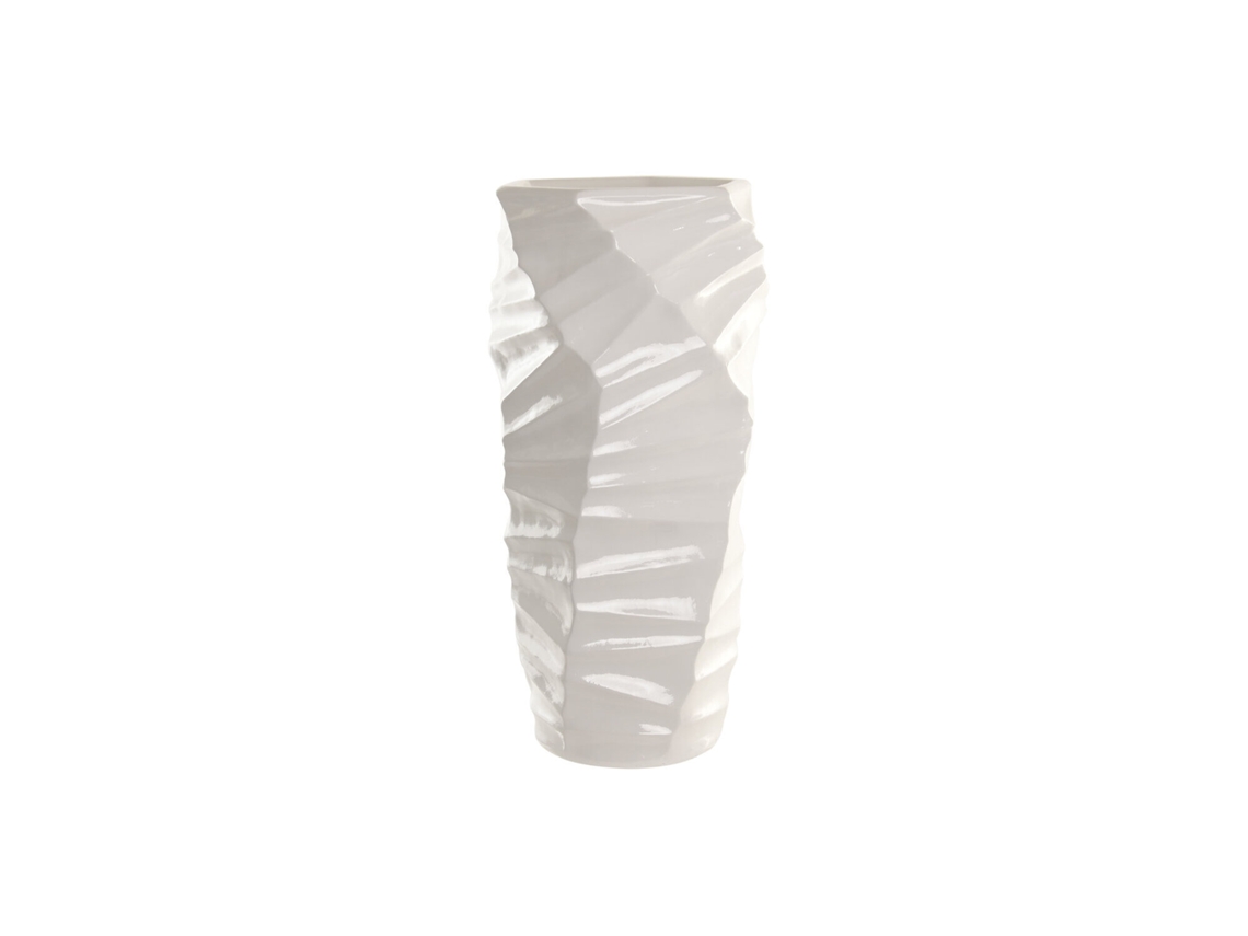 Vaso de Fibra de Vidro Branco, 35x35x71,5cm ALEXANDRA HOUSE LIVING