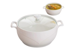 Sopa De Cerâmica Com Tampa E Alças, Tigela Grande De 2600ml Própria Para Micro-ondas, Ideal Para Cozinha E Restaurante.