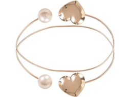 Conjunto De 2 Prendedores De Cortina Em Liga Metálica Dourada, Com Design De Coração E Pérola. Ideai Gokoco