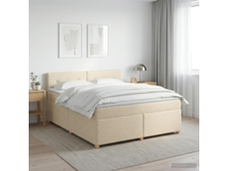Vidaxl Cama Box Spring Com Colchão Creme 160 X 200 Cm Tecido
