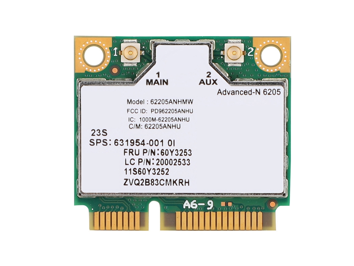 Placa de Rede Wireless Intel N6205 Mini PCI com 300Mbps para Notebook | S/MARCA