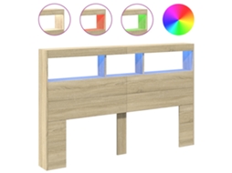 Headboard Cabinet, Headboard Cabinets Vidaxl Marrom Madeira Processada (160 X 17 X 102 Cm)