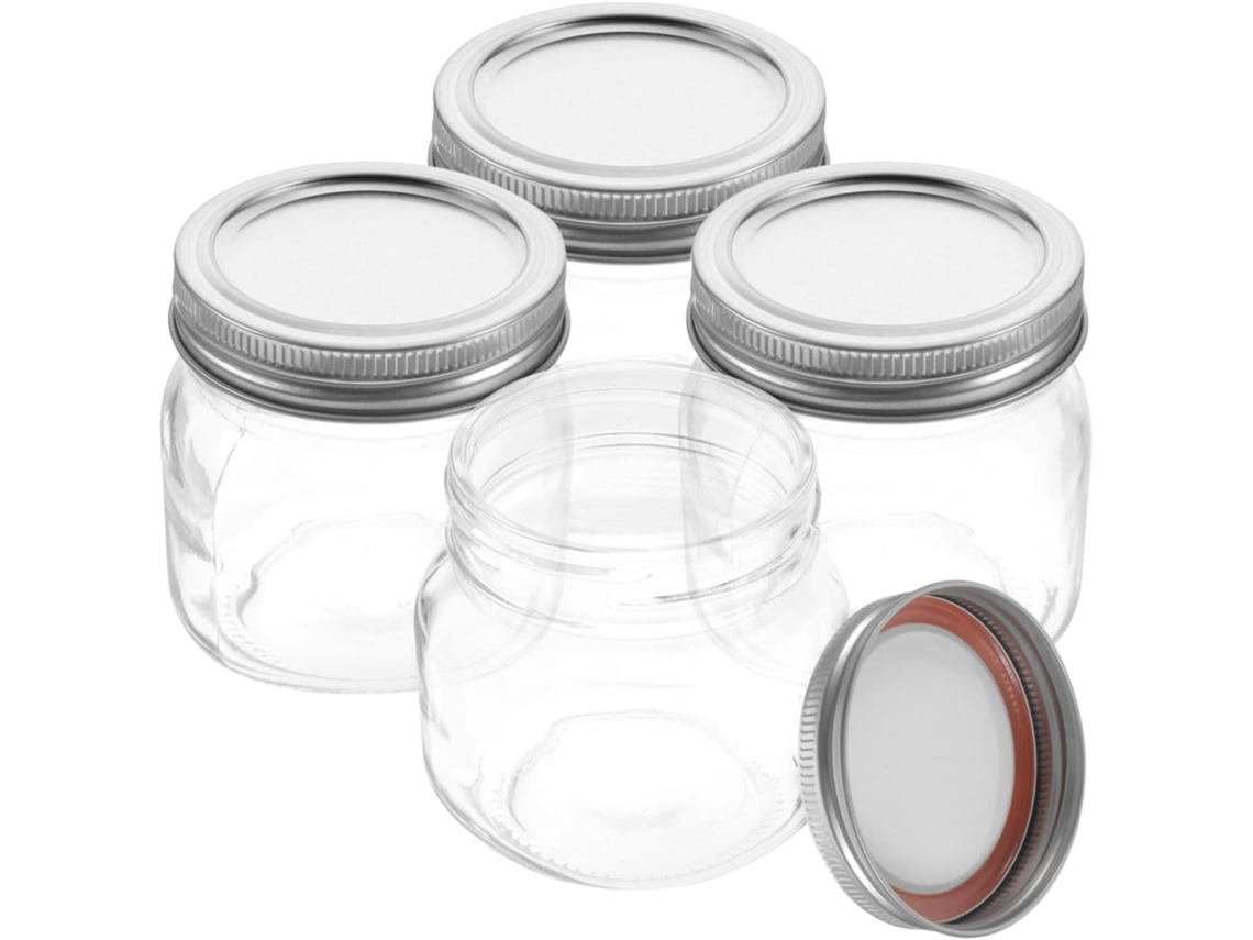 Conjunto De 4-potes Vidro Herméticos Com Tampas Para Cozinha