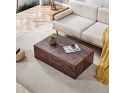 Mesa Centro Retangular Nogueira Mdf 90x50x30cm