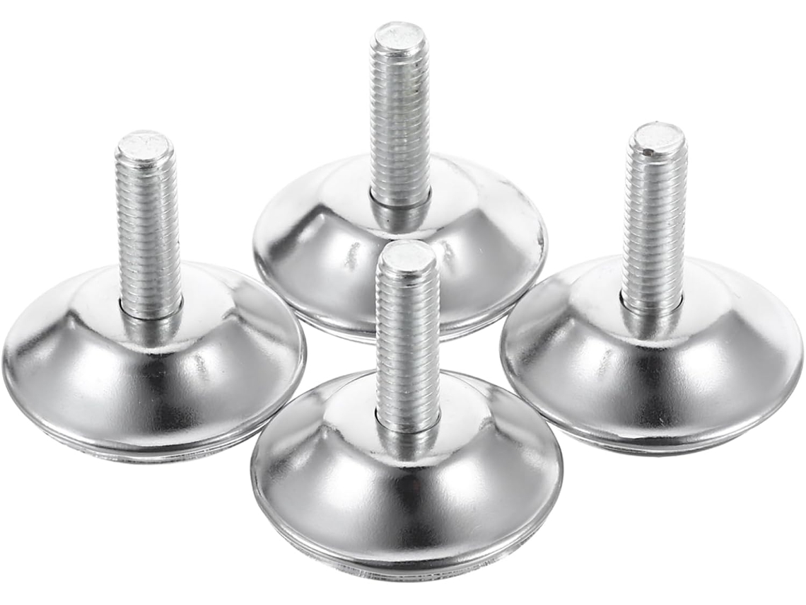 Kallory Conjunto De 4 Pés Niveladores Altura Ajustáveis Em Aço Para Móveis E Armários, Com Base Antiderrapante Para