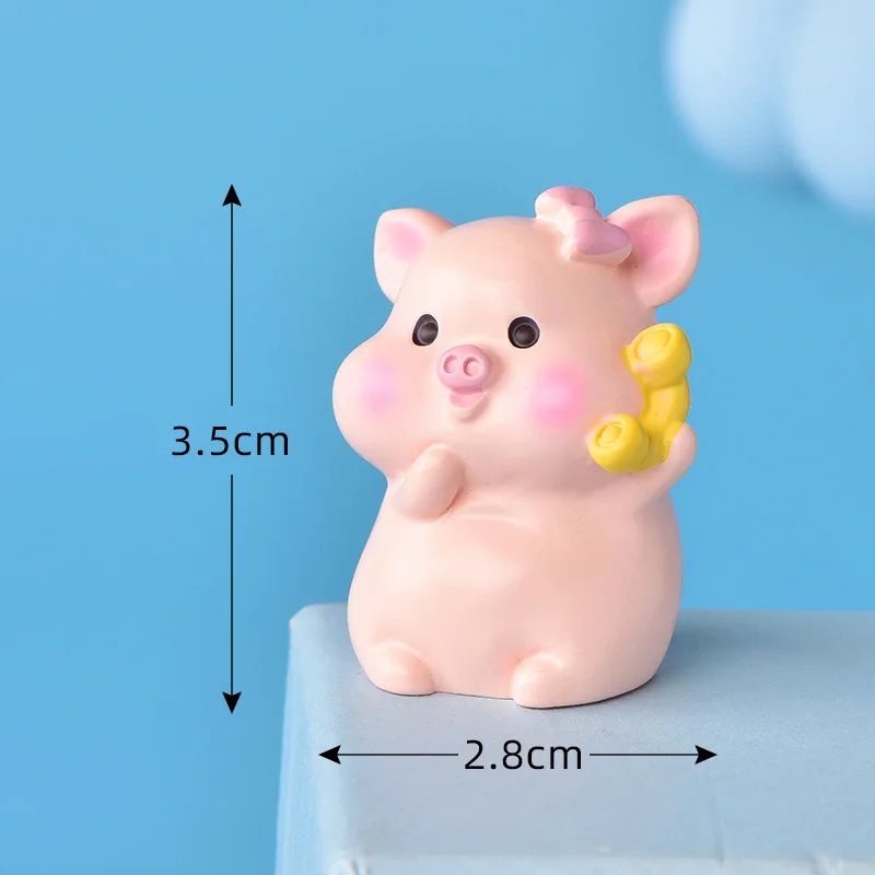 Porquinho Kawaii de Resina para Decoração Casa, Miniaturas para Casa de Bonecas, Acessórios para Terrário de Musgo BRILVIBERA
