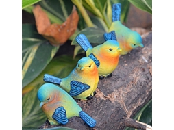 4 Peças De Figuras De Pássaros Em Resina, Decoração Rural Para Jardim Pátio, Presente Para Amantes Da Natureza