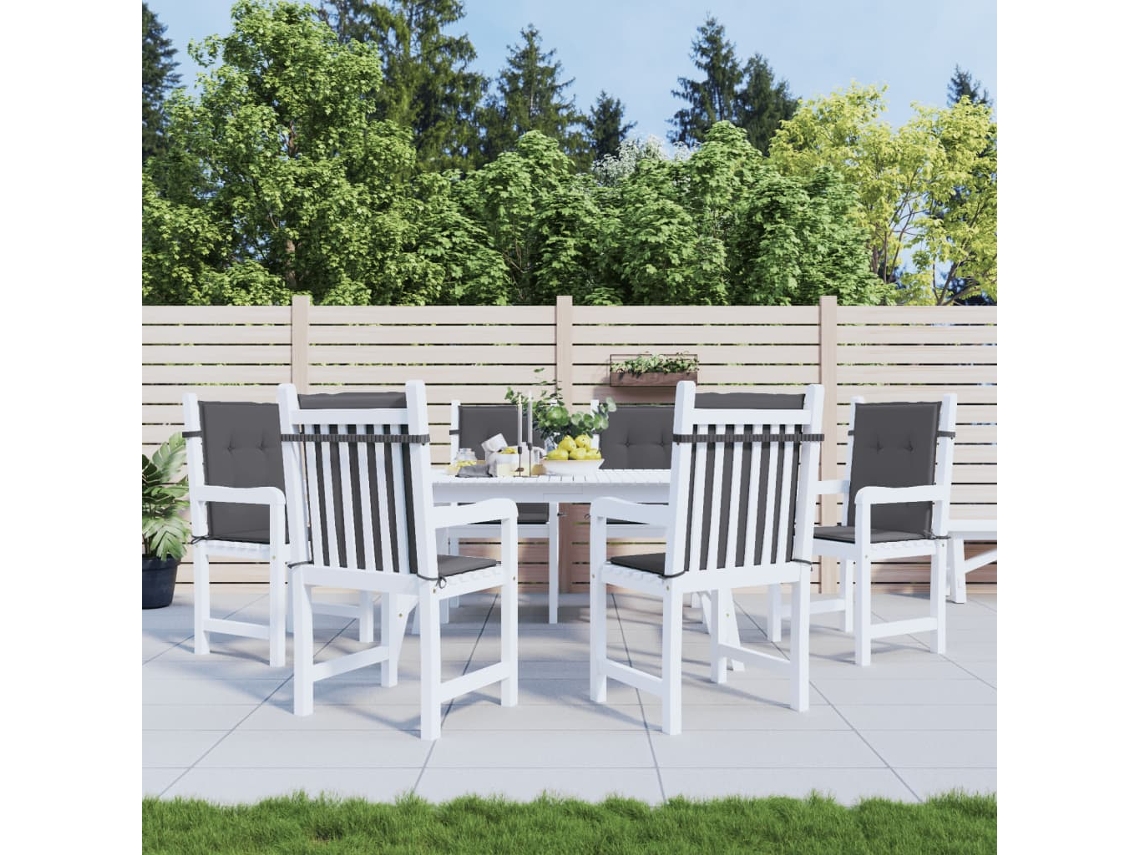 Vidaxl Almofadões Lombares P/ Cadeiras De Jardim 6pcs Oxford Antracite
