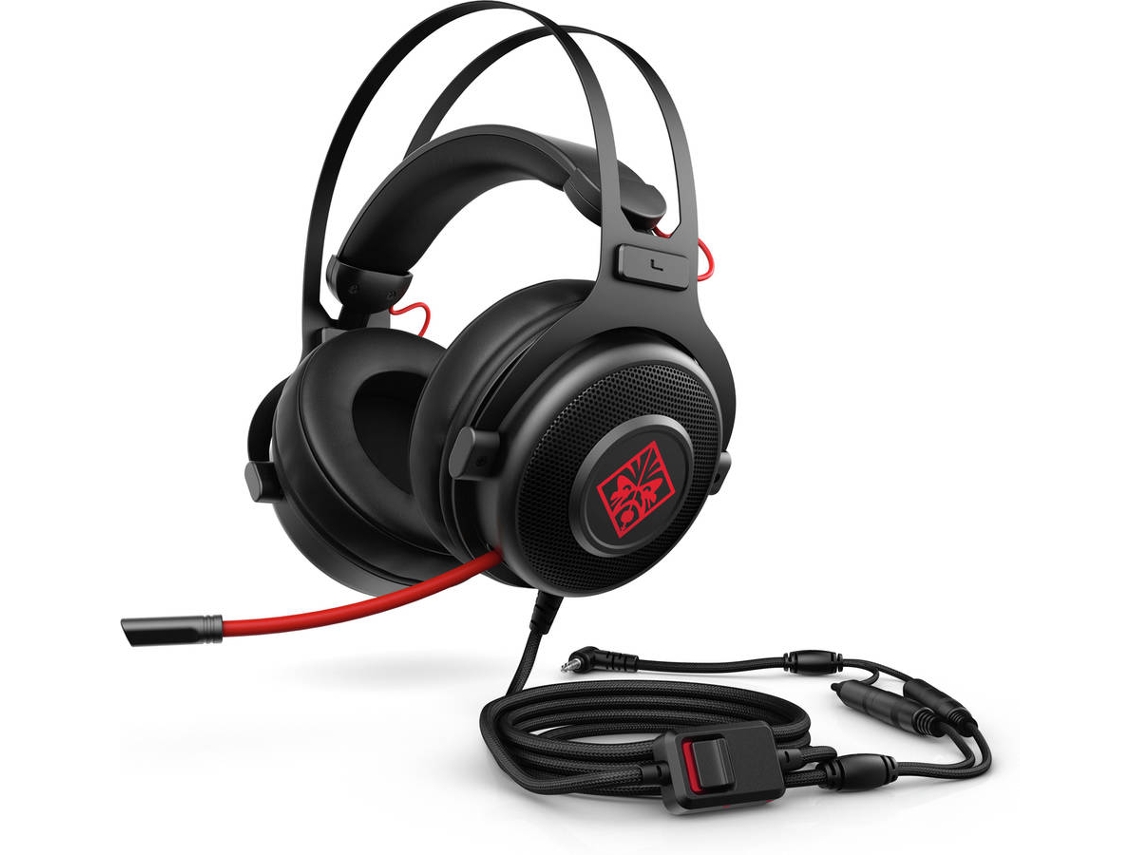 Auscultadores Gaming com Fio HP Omen 800 1KF76AA (Over Ear - PC - Preto)