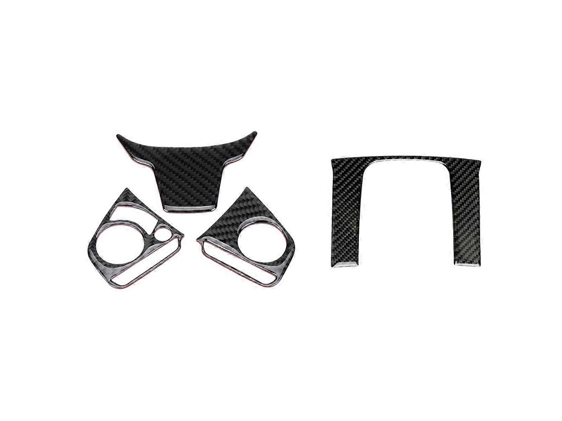 3pcs Painel Botão Volante Fibra Carbono + 1x Painel Marchas 2016-2019
