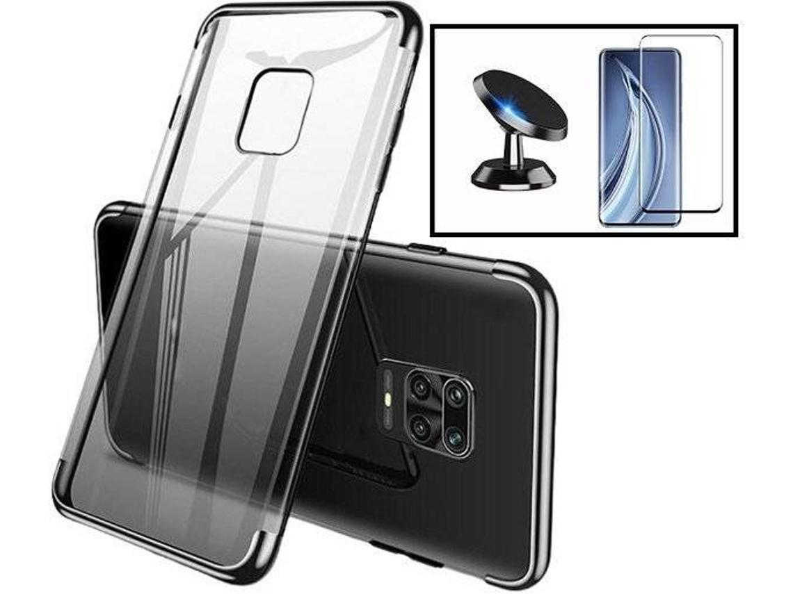 Kit Capa, Suporte e Película de Vidro Temperado Xiaomi Mi Note 10 Lite SlimArmor Preto
