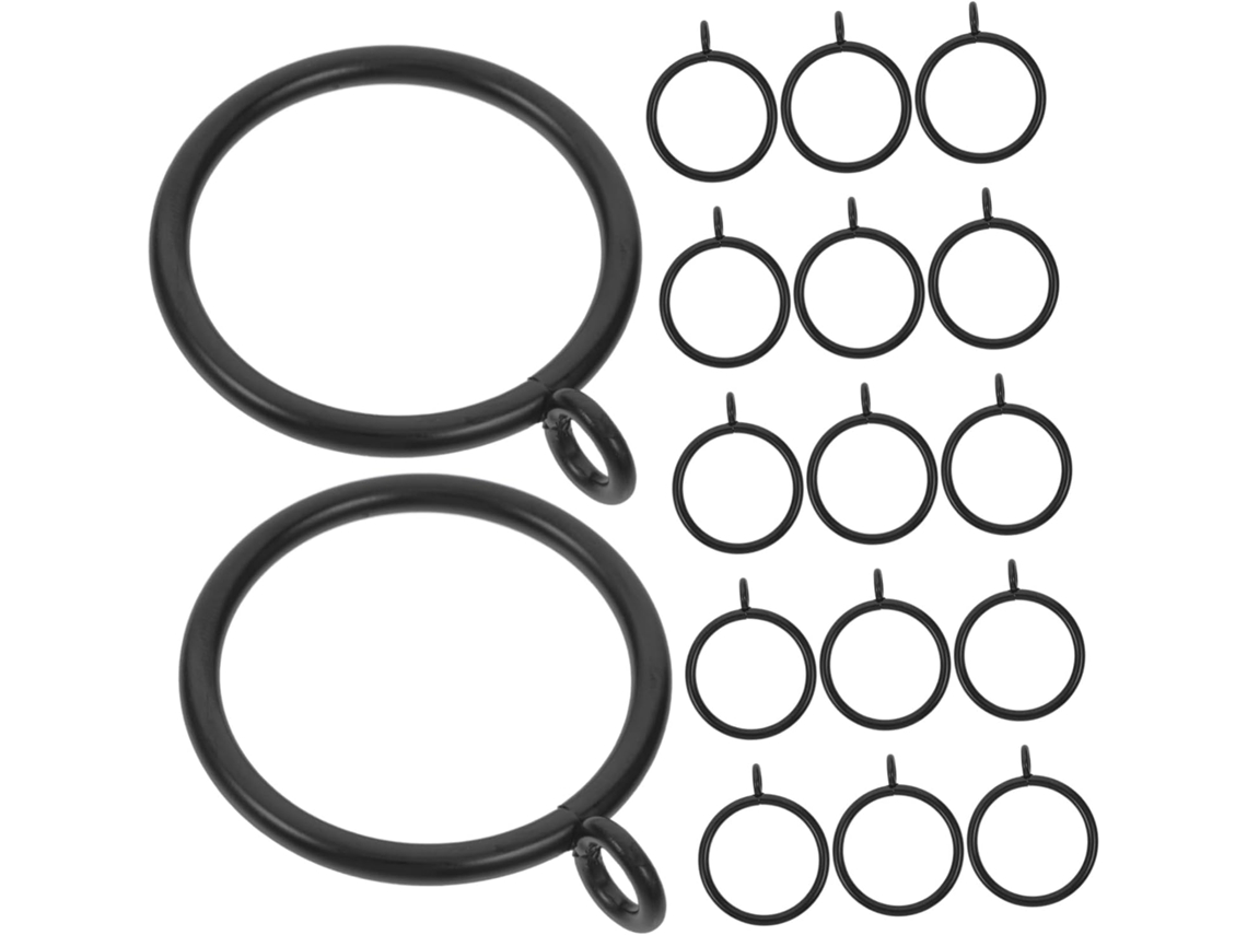 Amosfun Conjunto De 40 Anéis Cortina Metal Preto, Ferro Resistentes