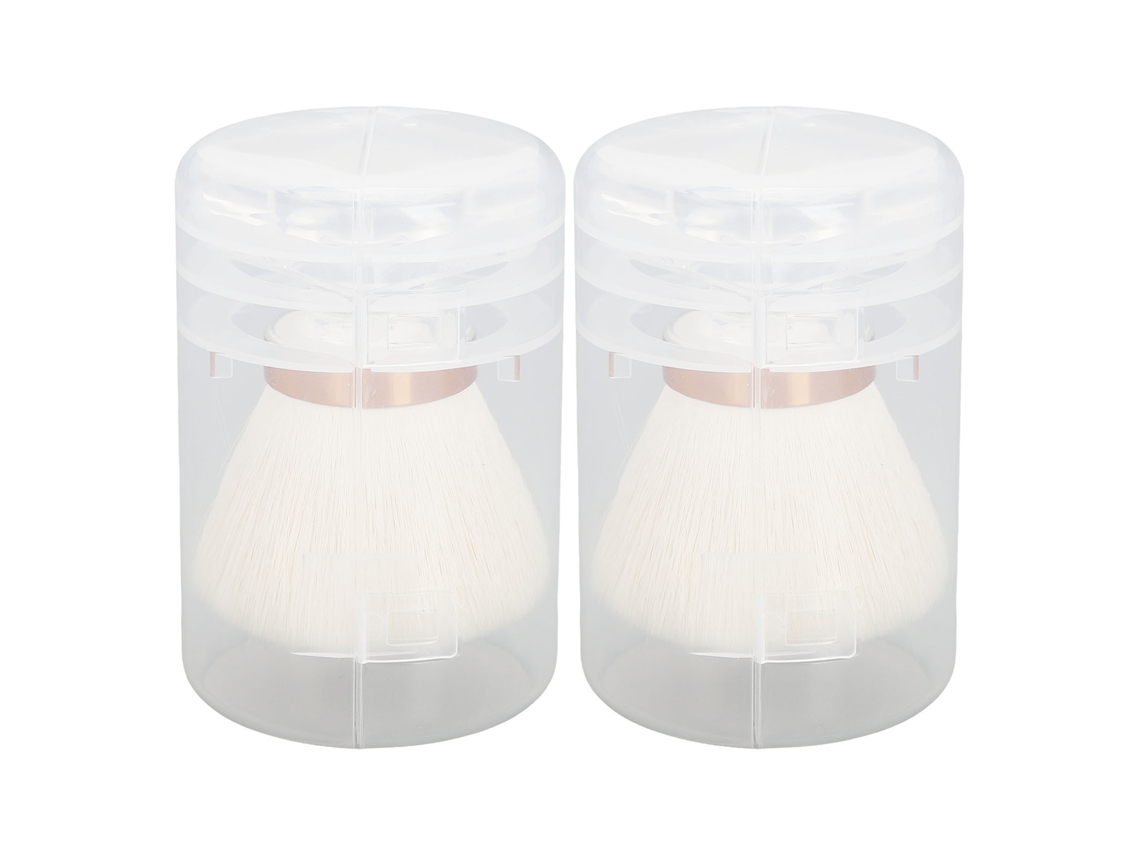 2pcs Pincel De Poeira Para Unhas Portátil De Fibra Artificial Para Limpeza E Maquiagem Com Estojo De Armazenamento