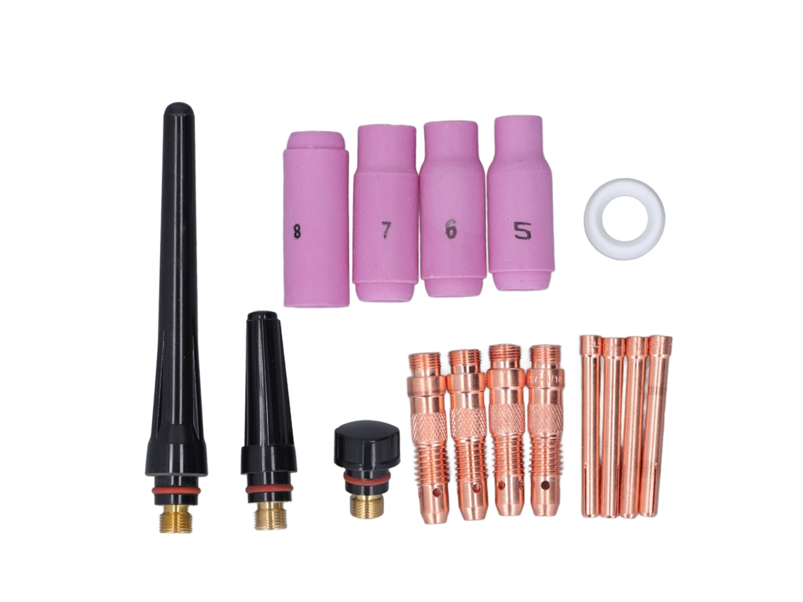 Kit De Acessórios Para Soplete De Soldadura: Bicos Cerâmicos, Tampa De Pressão E Peças Essenciais (16 Peças)