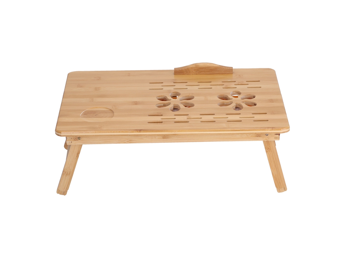Suporte para Laptop Bambu Plegável com Ventilador Ajustável