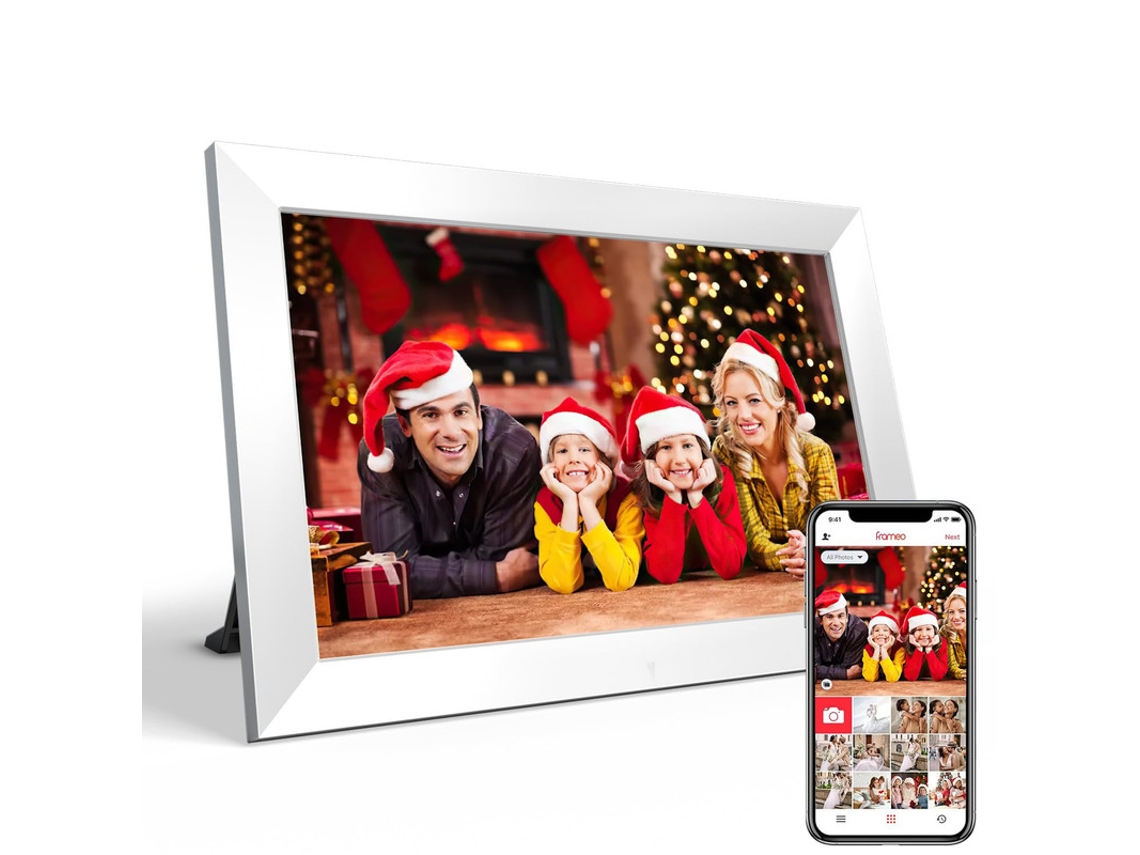 Moldura Digital Inteligente Wifi Yunzii 10,1 Polegadas 1280x800 Ips Lcd Touch Screen Com 32 Gb De Memória Branco