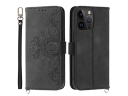Capa Pega Inch Para Iphone 13 Pro Pele Sintética Preto