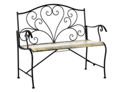 Banco de Jardim em Ferro Estilo Vintage 2 Lugares Preto BTFORUS