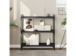 Vidaxl Estante C/ 3 Prateleiras 80x30x86 Cm Derivados De Madeira Preto