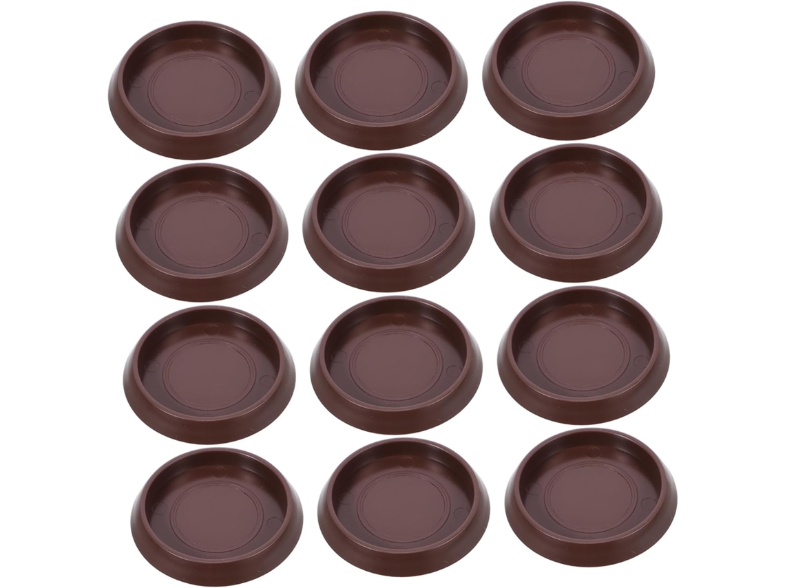 Packove Conjunto De 12-protetores Piso Redondos Antiderrapantes Borracha Para Rodas Móveis, Ideais Para Ambientes
