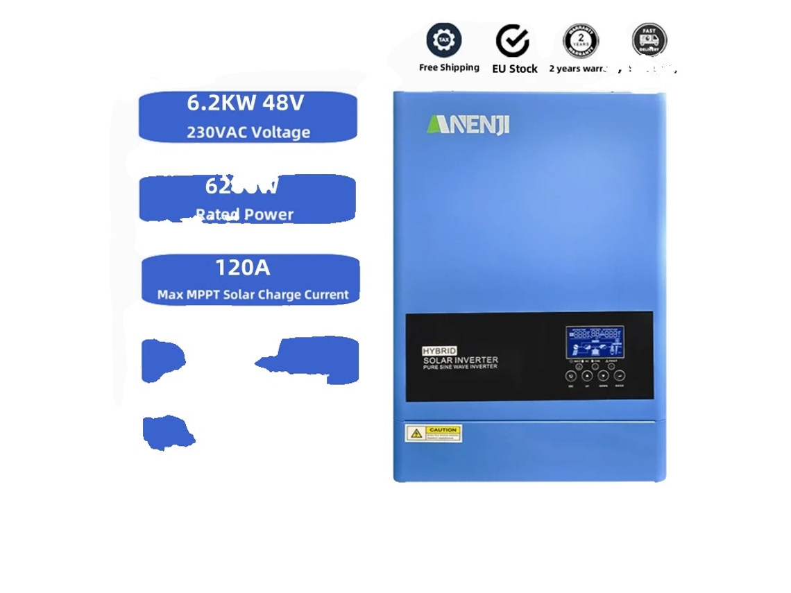 Inversor Solar, Saída De Onda Senoidal Pura, Alta Eficiência, Anj 6200w 48v Wifi Oem