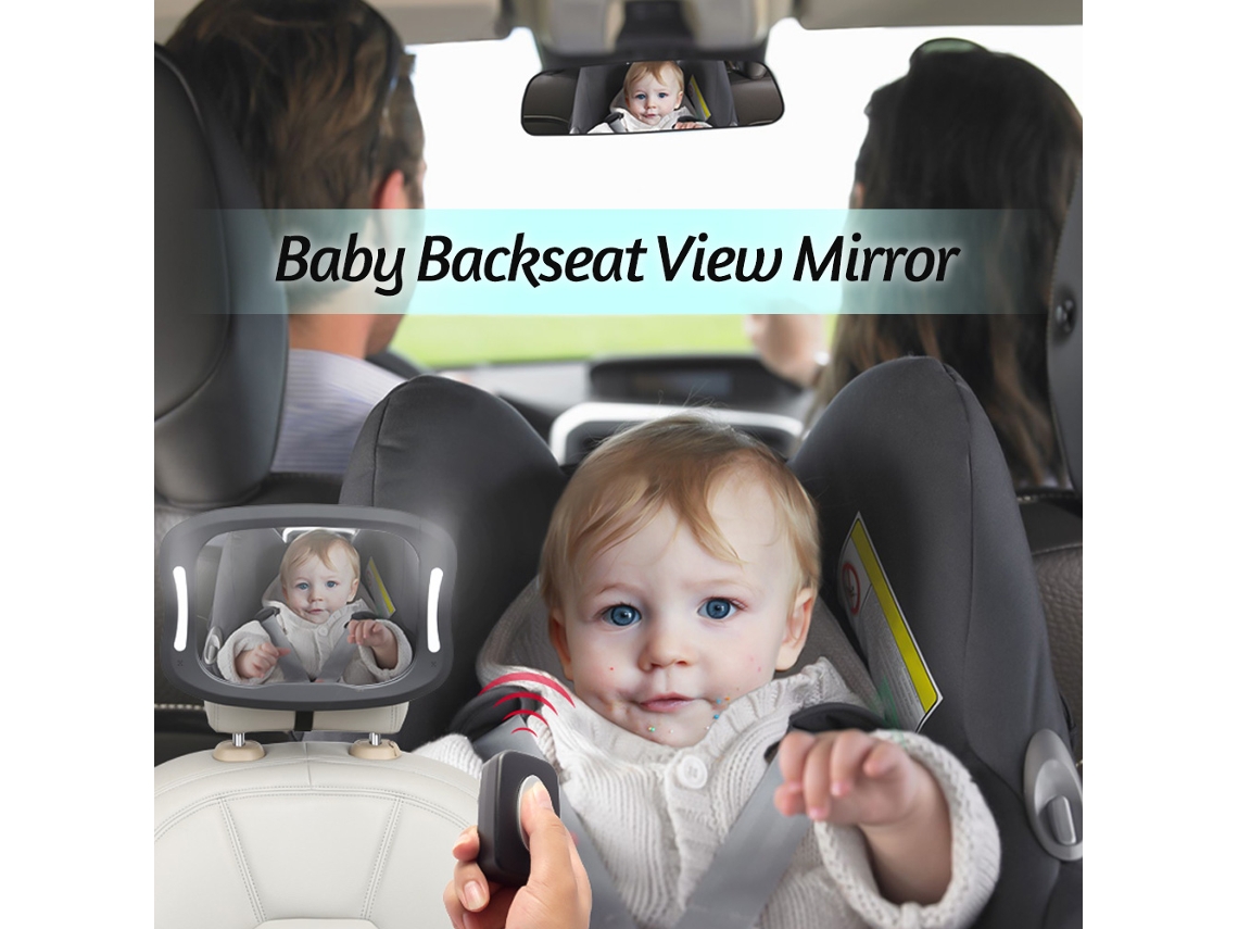 2026 espejo para Coche Bebe Con Luz Retrovisor Asiento Trasero Seguridad Acrilico