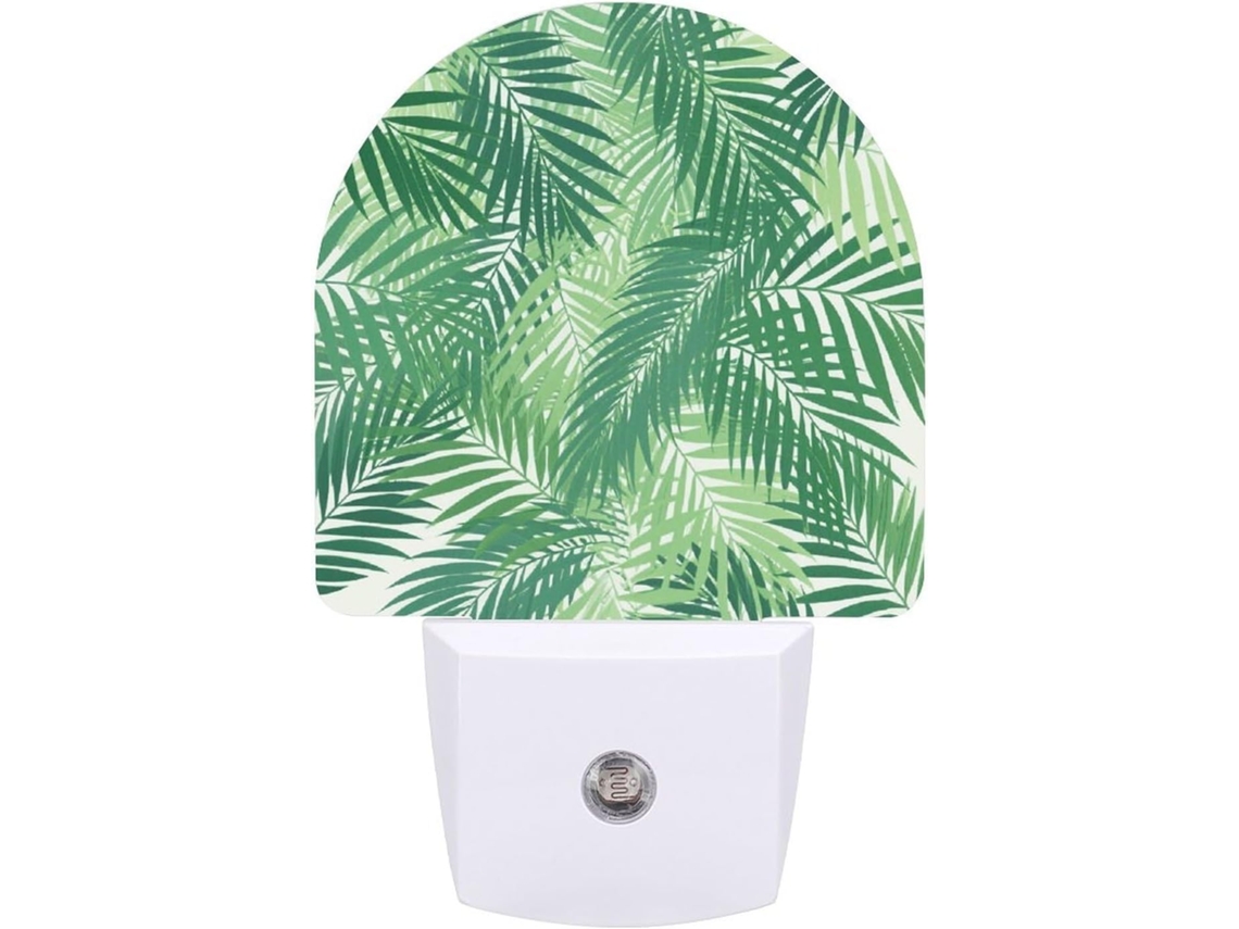 Luminária Noturna De Parede Com Sensor Crepuscular, Led Verde Moderno