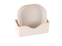Prato de Frutas LAXISCREED Eco friendly Bege 5 Fundos