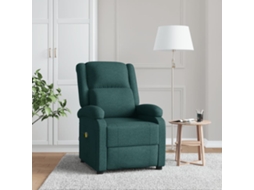 Vidaxl Poltrona De Massagens Tecido Verde-escuro