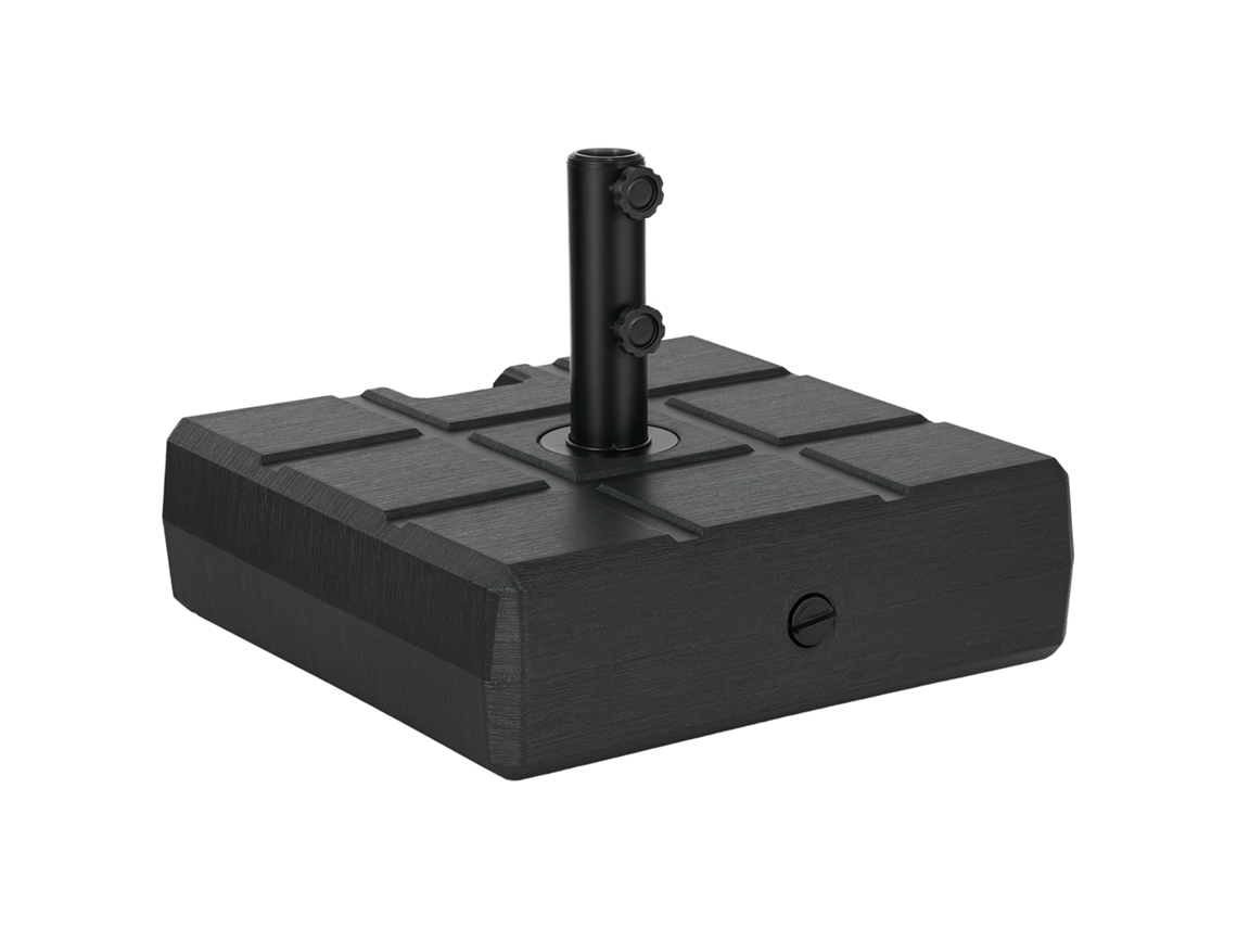 Base Quadrata Per Ombrellone In Hdpe, Riempibile Con Sabbia o Acqua, Per Pali Di Diametro 38 e 48 Mm Nera ZENCORE SERVICES