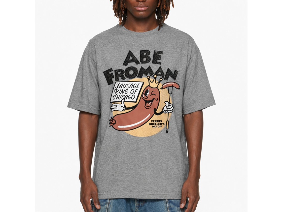 Rockinstone Ferris Bueller's Day Off Abe Froman Heather Graphite Adult T-shirt Size:xl