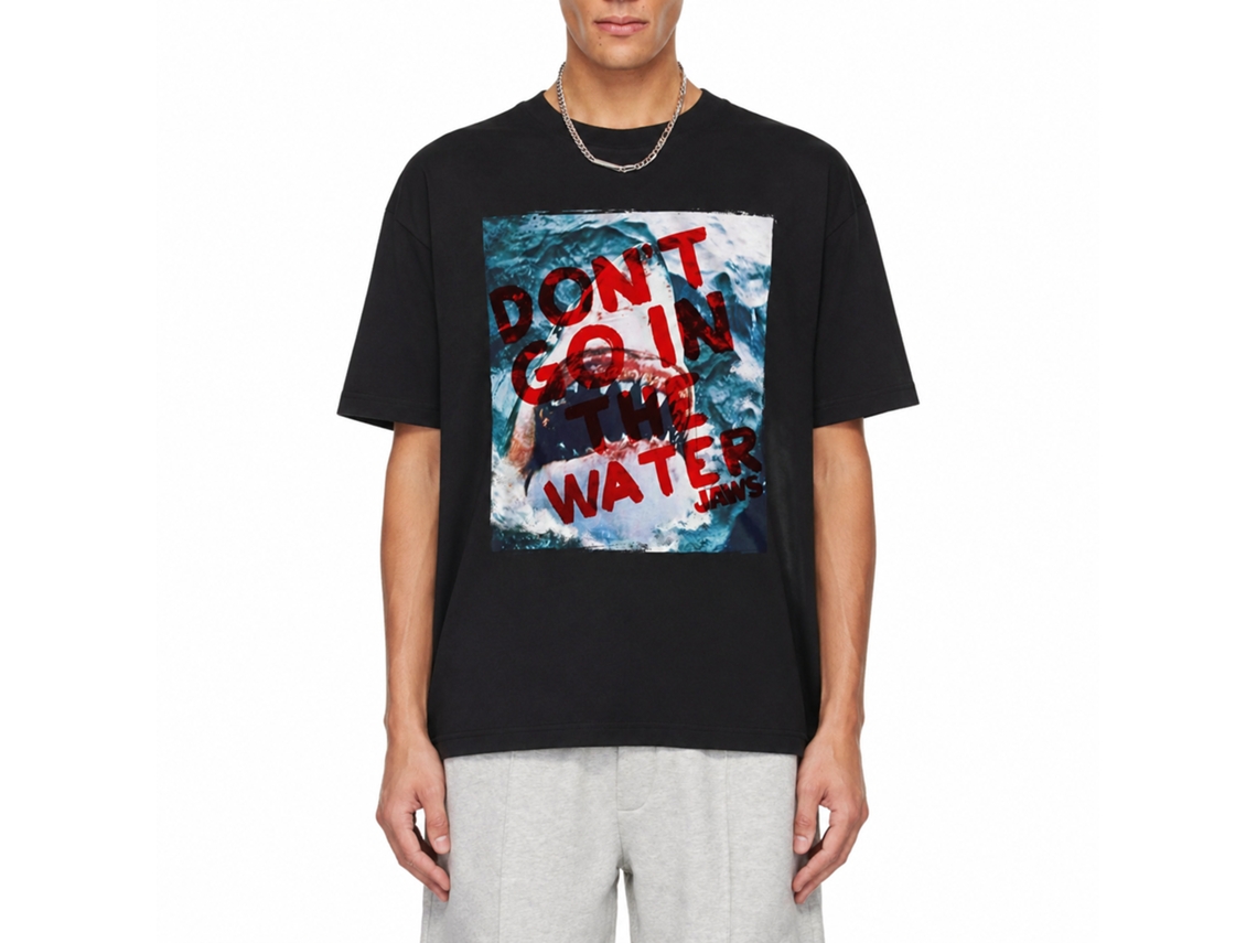 Rockinstone Jaws Movie Don't Go Black Adult Shirt Size:m