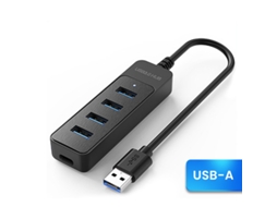 Yizhood USB Hub 3.0×USB de alta velocidade 4 portas USB Hub adaptador de energia interruptor cabo preto âncora estação